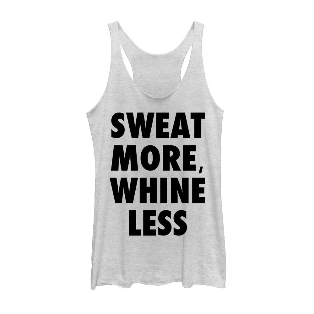Women's CHIN UP Sweat More Whine Less Racerback Tank Top sold by Chin Up Apparel