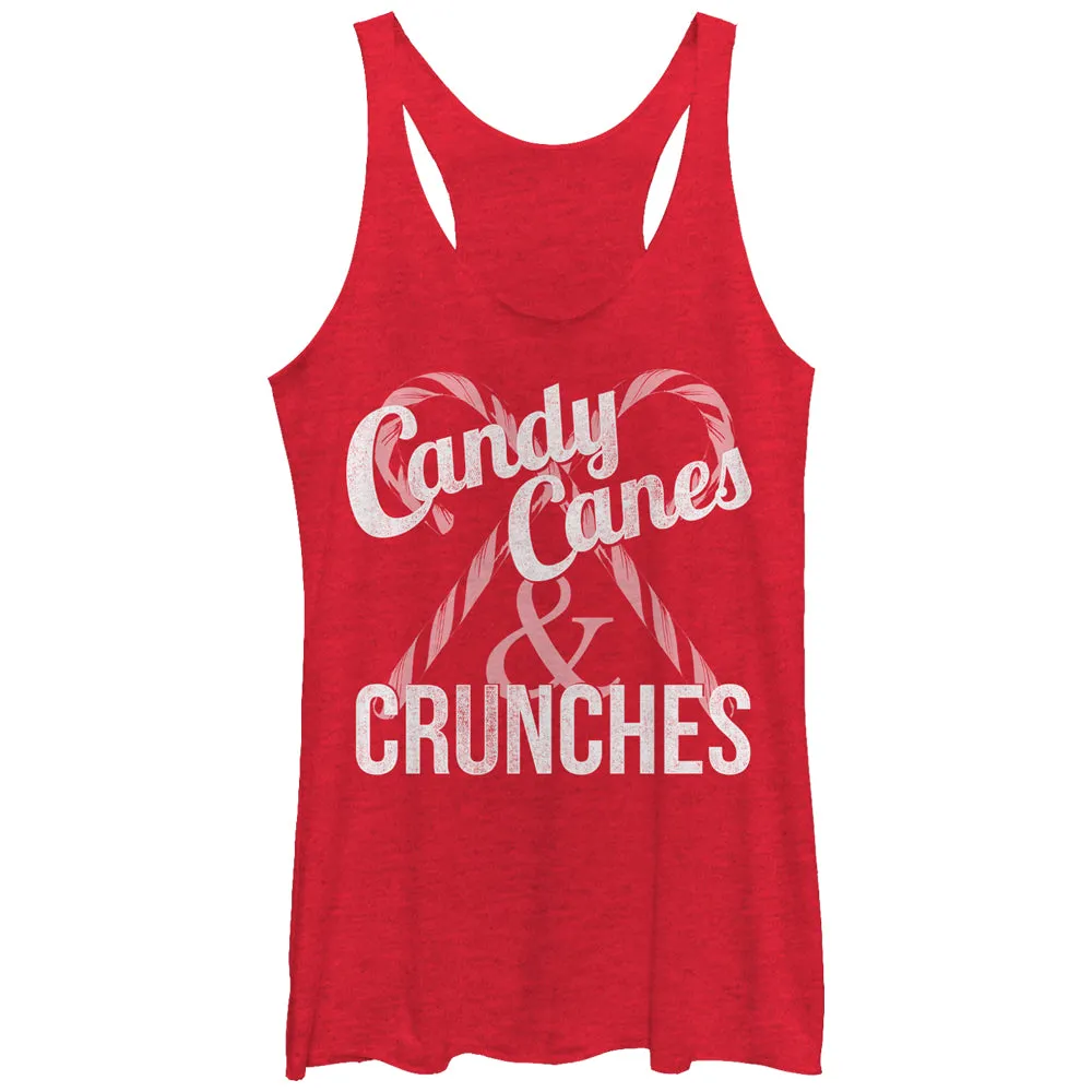 Women's CHIN UP Christmas Candy Canes and Crunches Racerback Tank Top sold by Chin Up Apparel