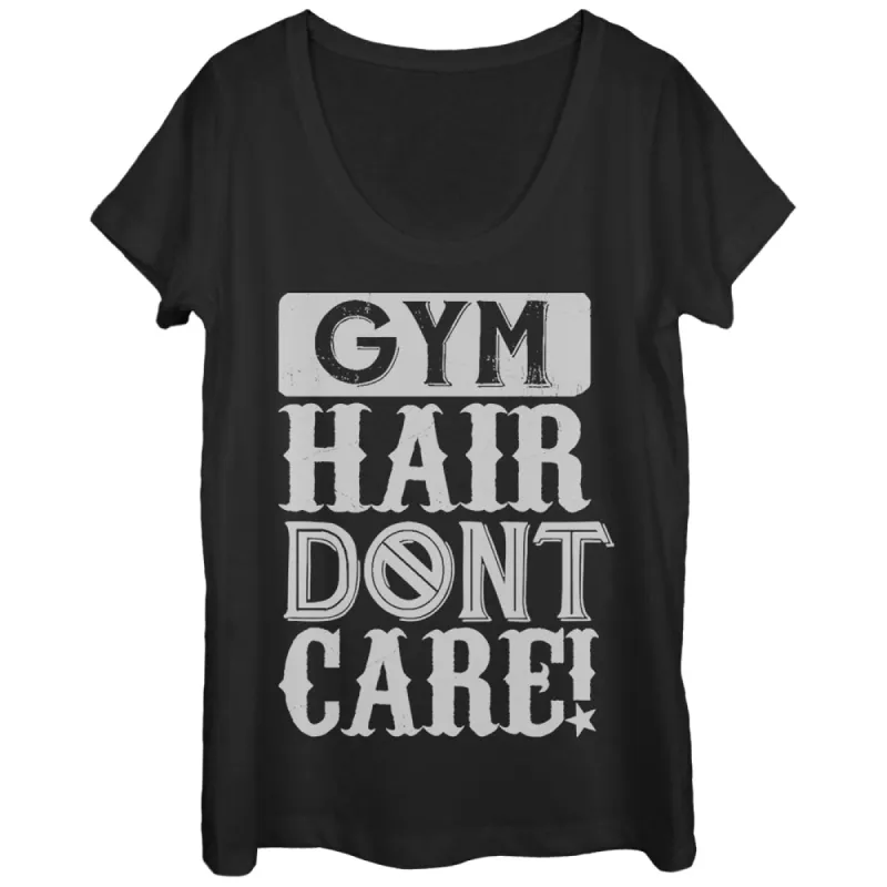 Women's CHIN UP Gym Hair Don't Care Scoop Neck sold by Chin Up Apparel