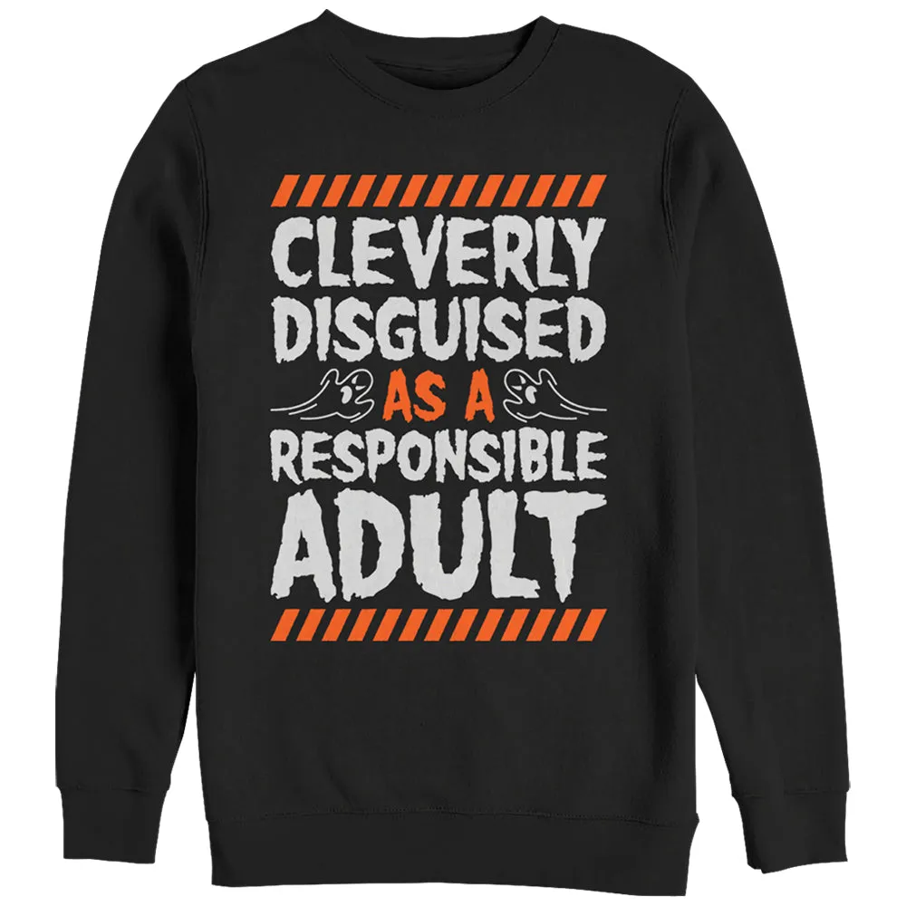 Women's CHIN UP Halloween Responsible Disguise Sweatshirt sold by Chin Up Apparel