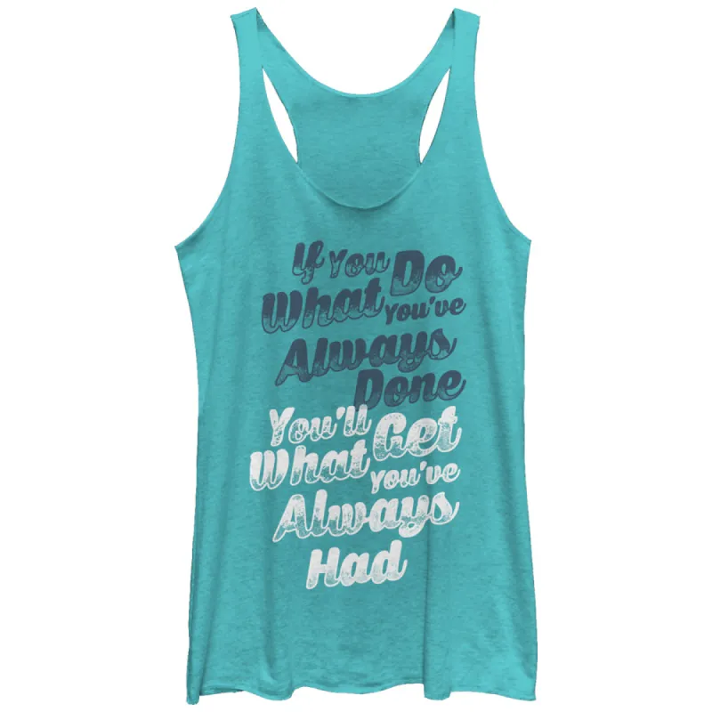 Women's CHIN UP If You Do What You've Always Done Racerback Tank Top sold by Chin Up Apparel