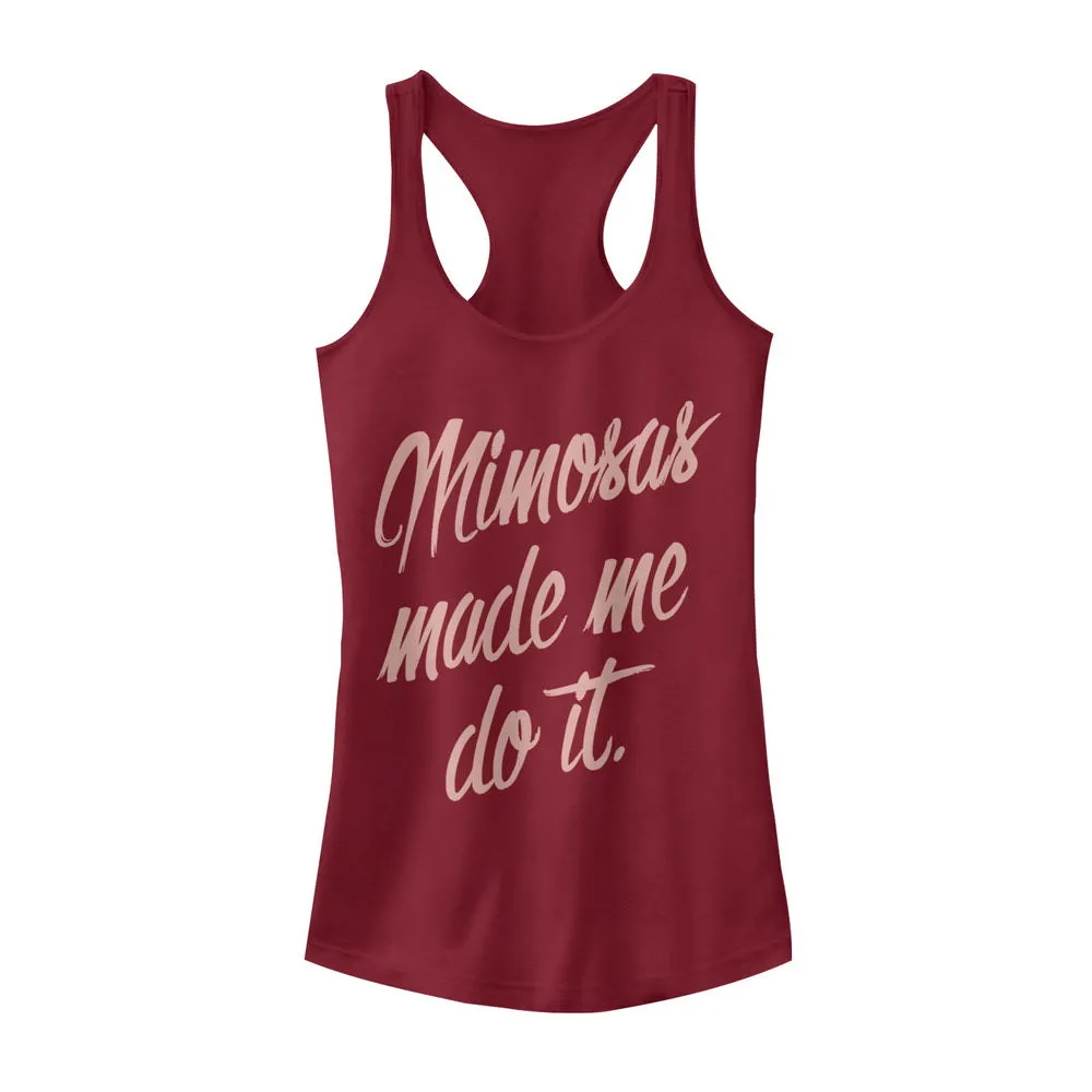 Junior's CHIN UP Mimosas Made Me Racerback Tank Top sold by Chin Up Apparel