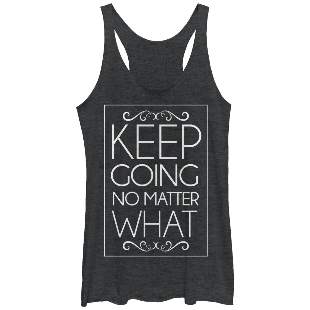 Women's CHIN UP Keep Going No Matter What Racerback Tank Top sold by Chin Up Apparel
