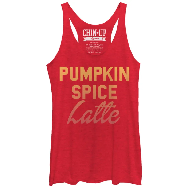 Women's CHIN UP Pumpkin Spice Latte Racerback Tank Top sold by Chin Up Apparel