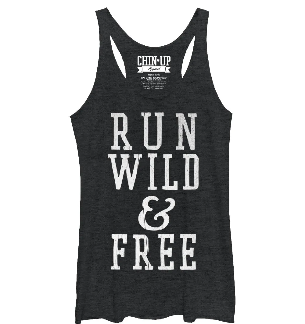 Women's CHIN UP Run Wild and Free Racerback Tank Top sold by Chin Up Apparel