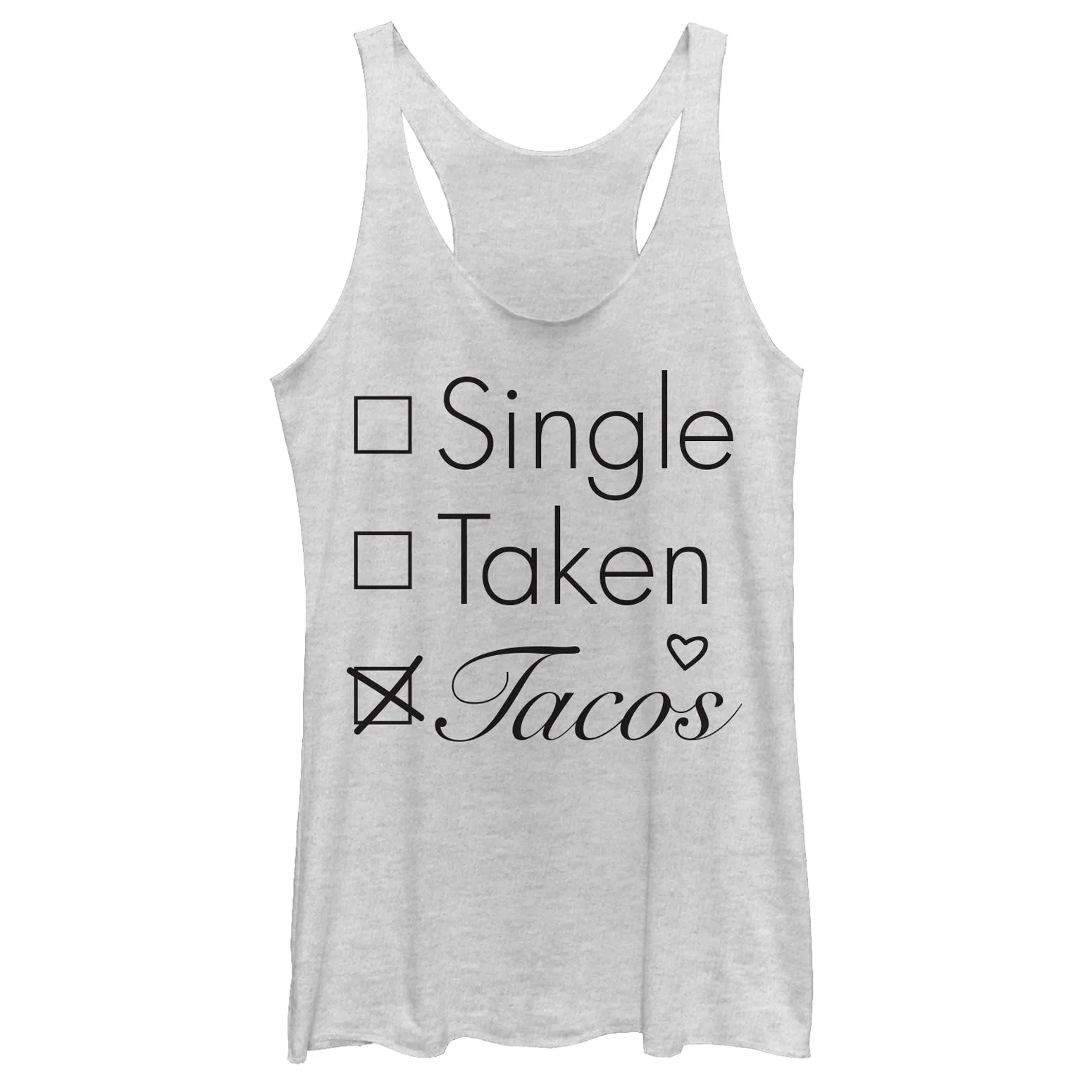 Women's CHIN UP Single Taken Tacos Racerback Tank Top sold by Chin Up Apparel