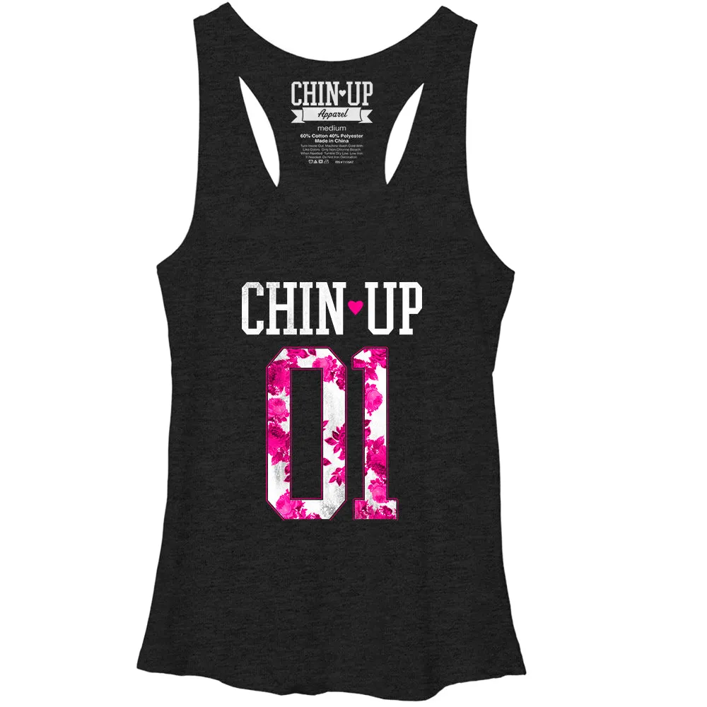 Women's CHIN UP Number One Racerback Tank Top sold by Chin Up Apparel