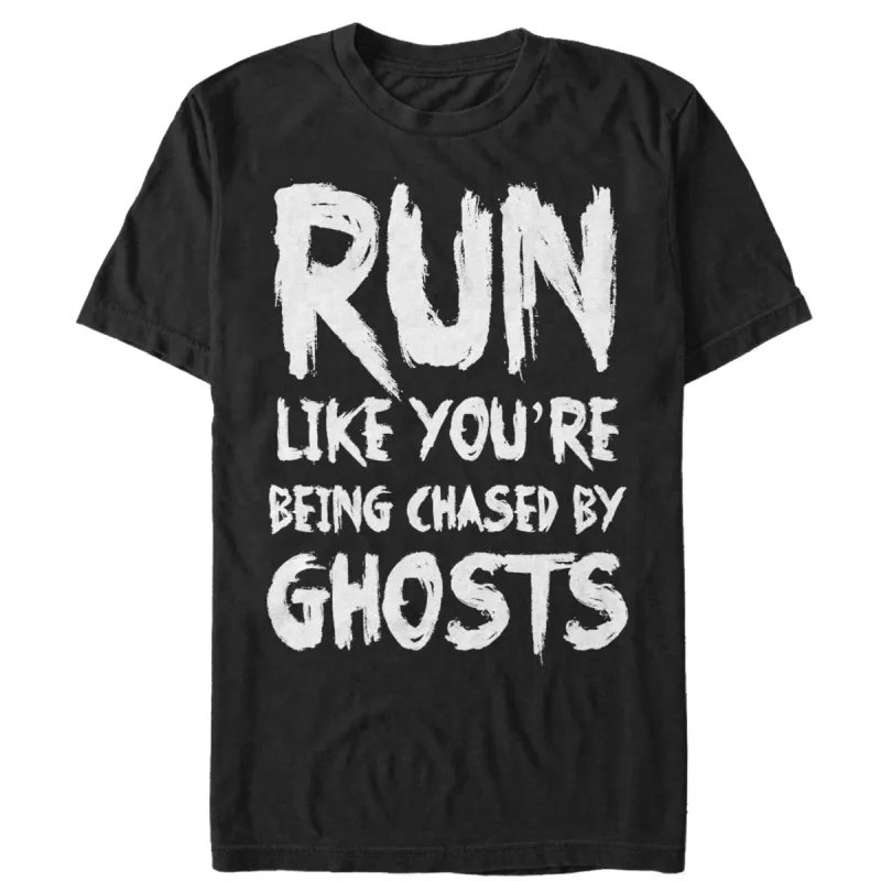 Women's CHIN UP Run You're Being Chased by Ghosts Boyfriend Tee made by Chin Up Apparel