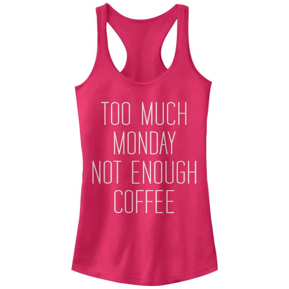 Junior's CHIN UP Monday Not Enough Coffee Racerback Tank Top sold by Chin Up Apparel