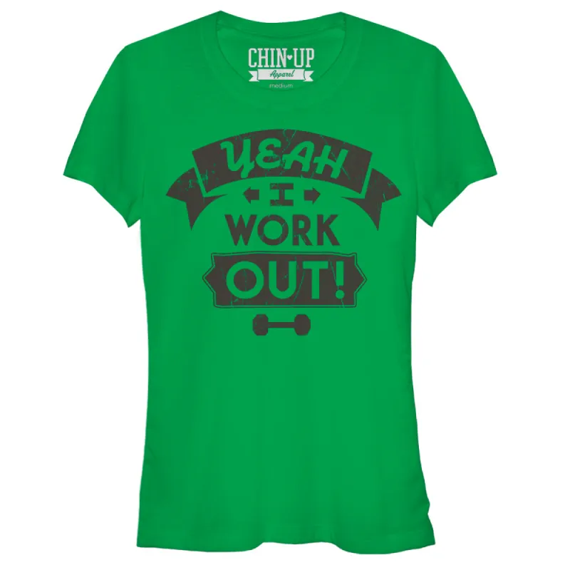 Junior's CHIN UP I Work Out T-Shirt sold by Chin Up Apparel