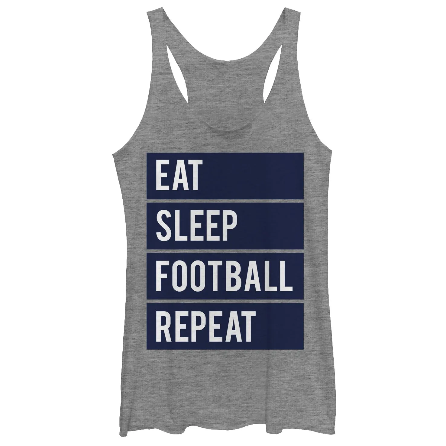 Women's CHIN UP Eat Sleep Football Repeat Racerback Tank Top sold by Chin Up Apparel