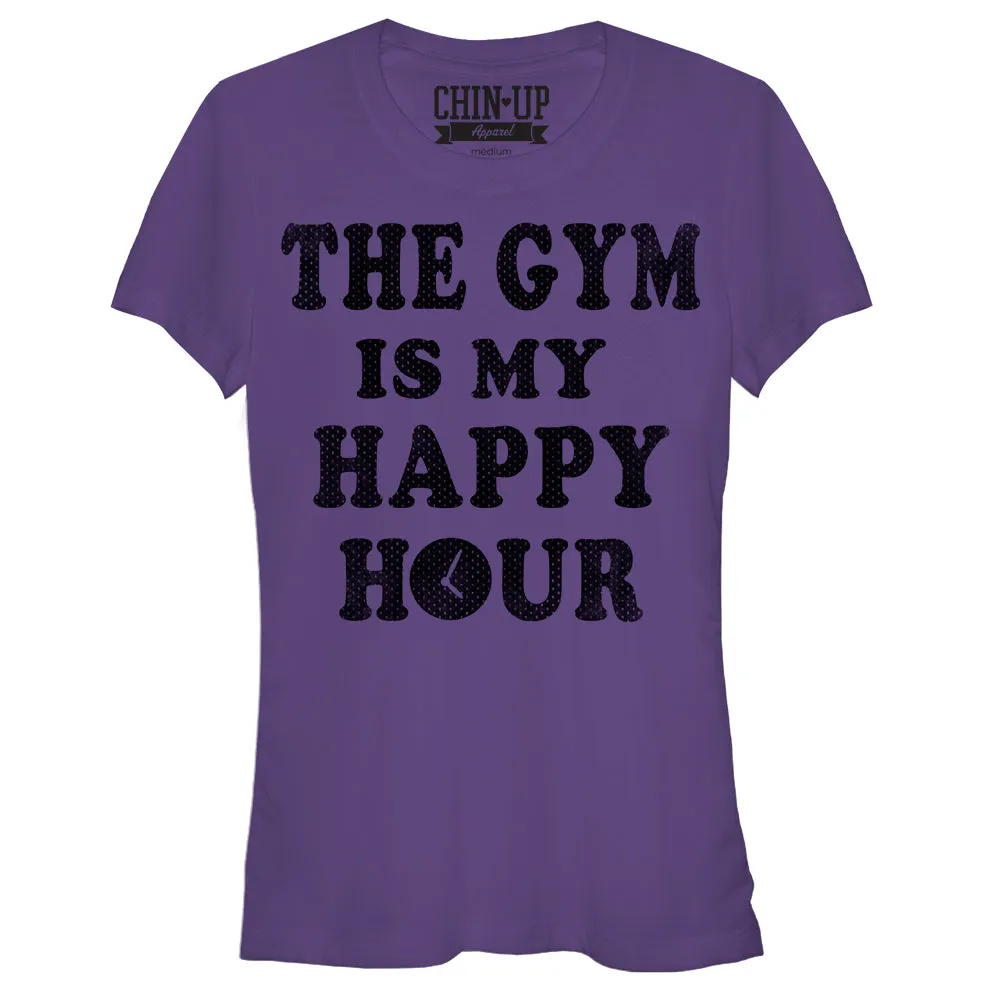 Junior's CHIN UP The Gym is my Happy Hour T-Shirt sold by Chin Up Apparel