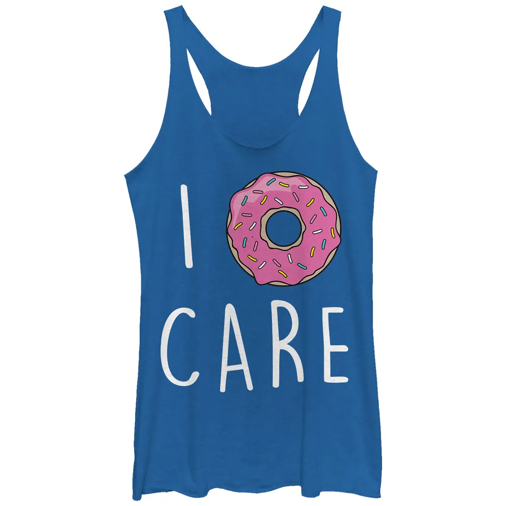 Women's CHIN UP I Donut Care Racerback Tank Top sold by Chin Up Apparel