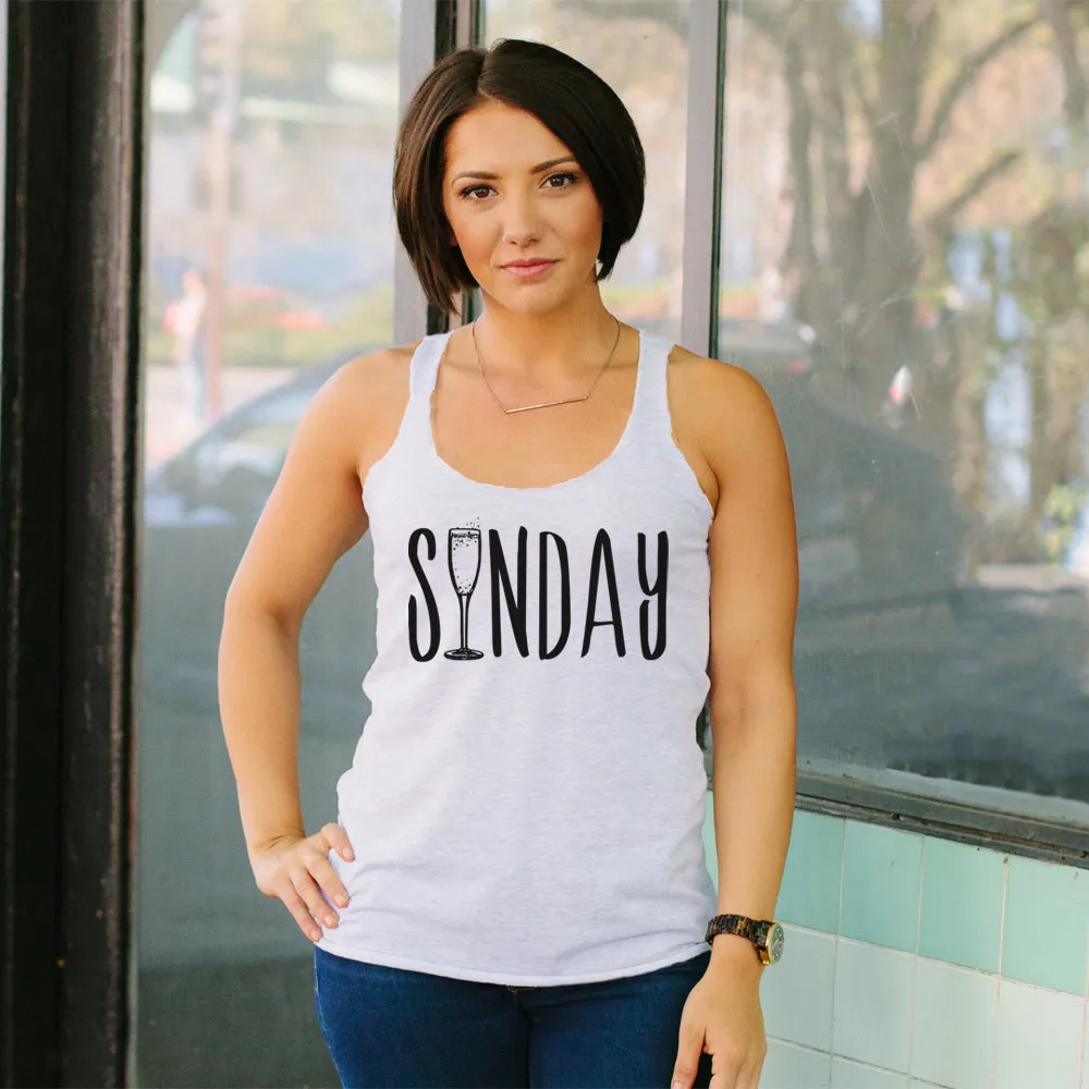 Women's CHIN UP Sunday Champagne Brunch Racerback Tank Top sold by Chin Up Apparel product image thumbnail 2