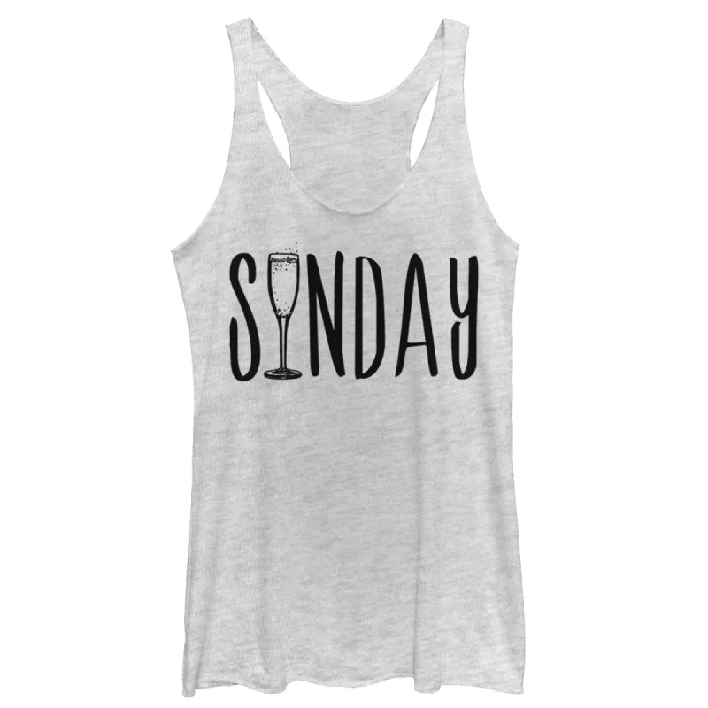 Women's CHIN UP Sunday Champagne Brunch Racerback Tank Top sold by Chin Up Apparel