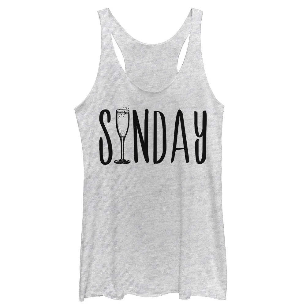 Women's CHIN UP Sunday Champagne Brunch Racerback Tank Top sold by Chin Up Apparel