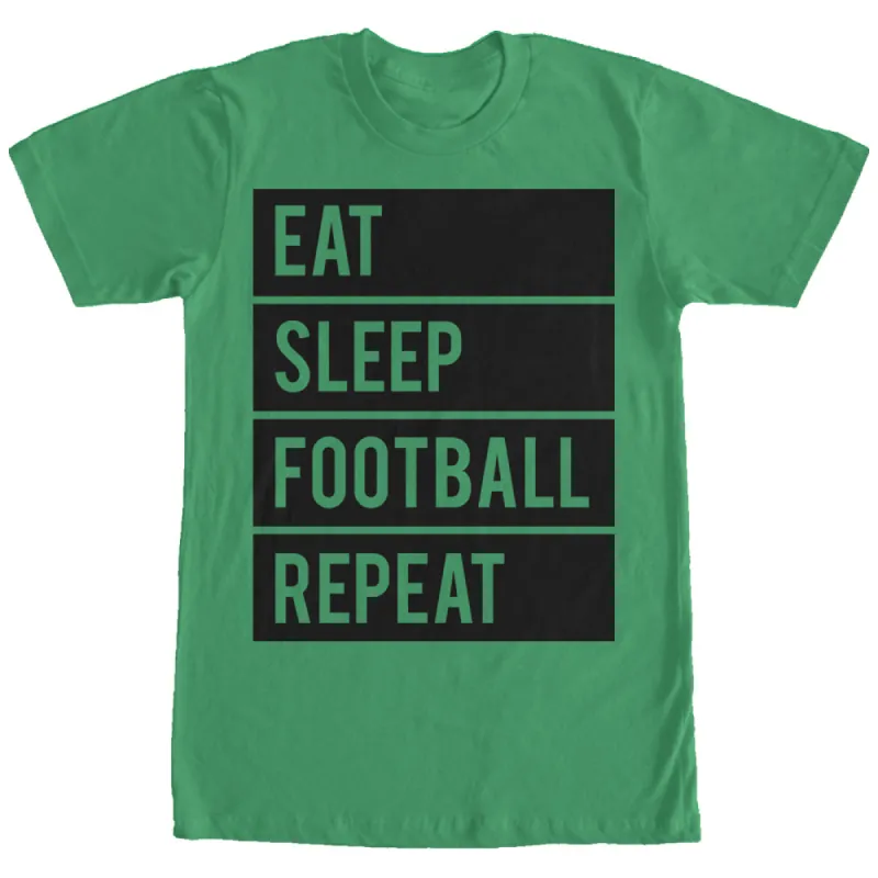 Women's CHIN UP Eat Sleep Football Repeat Boyfriend Tee sold by Chin Up Apparel