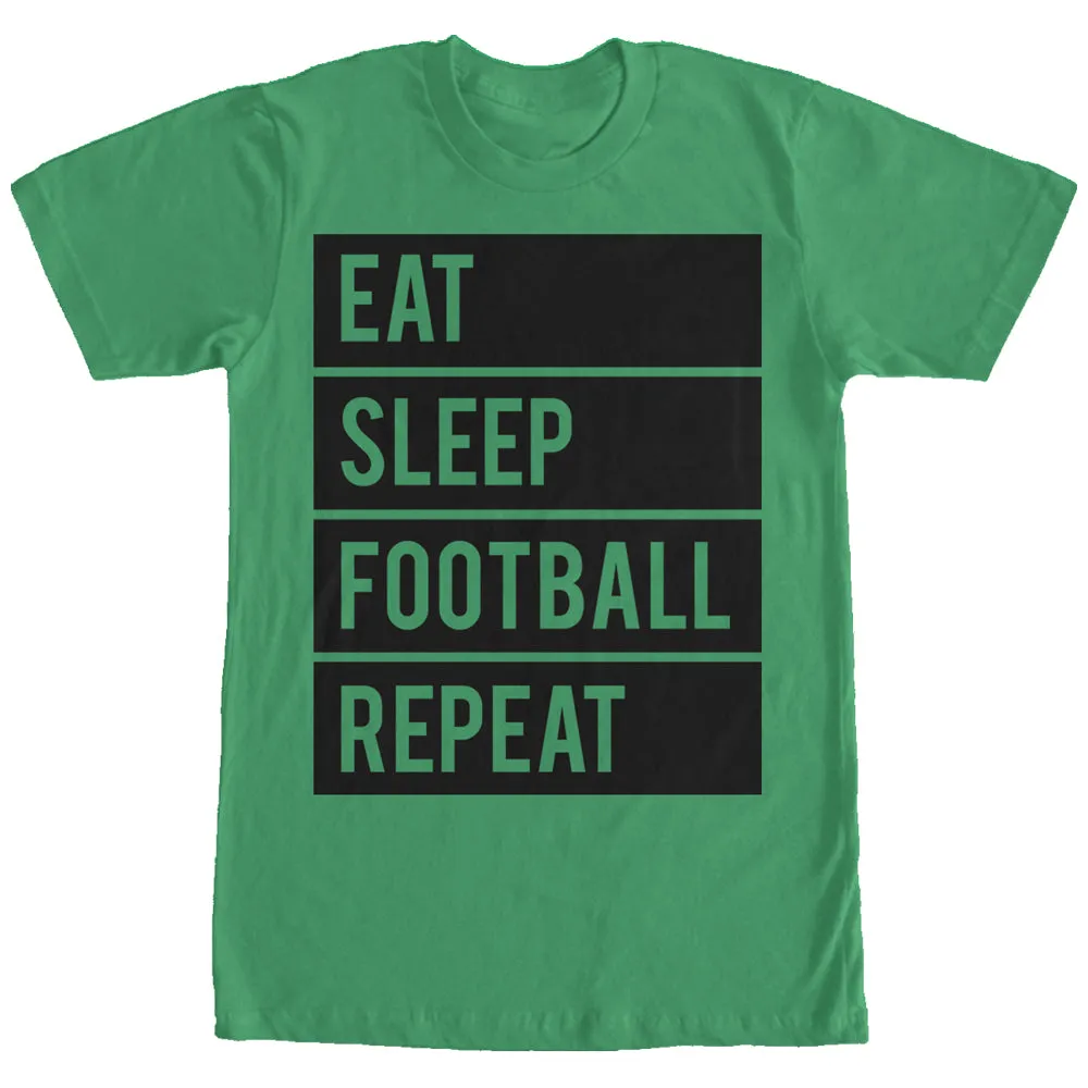 Women's CHIN UP Eat Sleep Football Repeat Boyfriend Tee sold by Chin Up Apparel