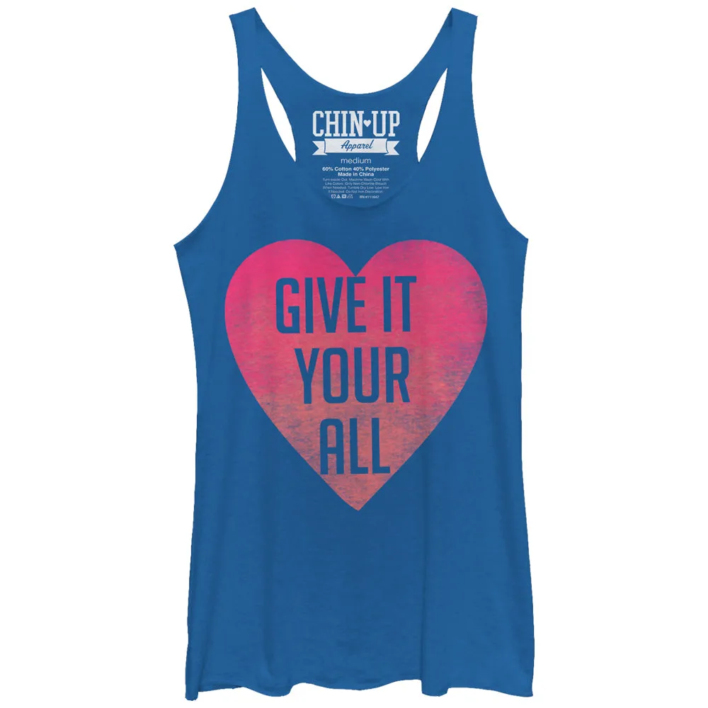 Women's CHIN UP Give it Your All Racerback Tank Top sold by Chin Up Apparel