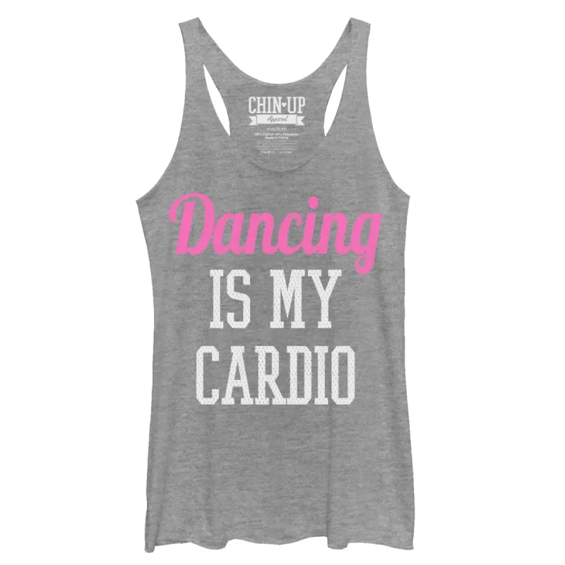 Women's CHIN UP Dancing is My Cardio Racerback Tank Top made by Chin Up Apparel