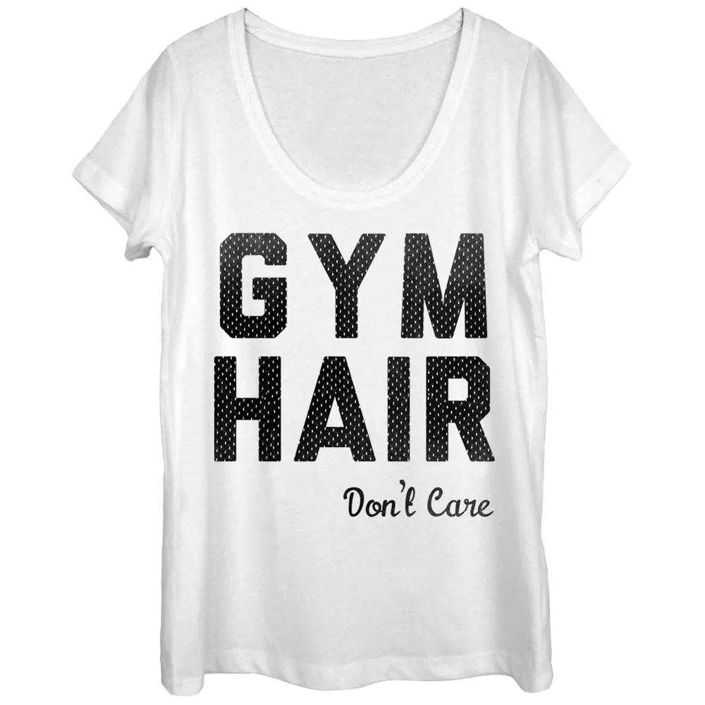 Women's CHIN UP Gym Hair Don't Care Scoop Neck sold by Chin Up Apparel
