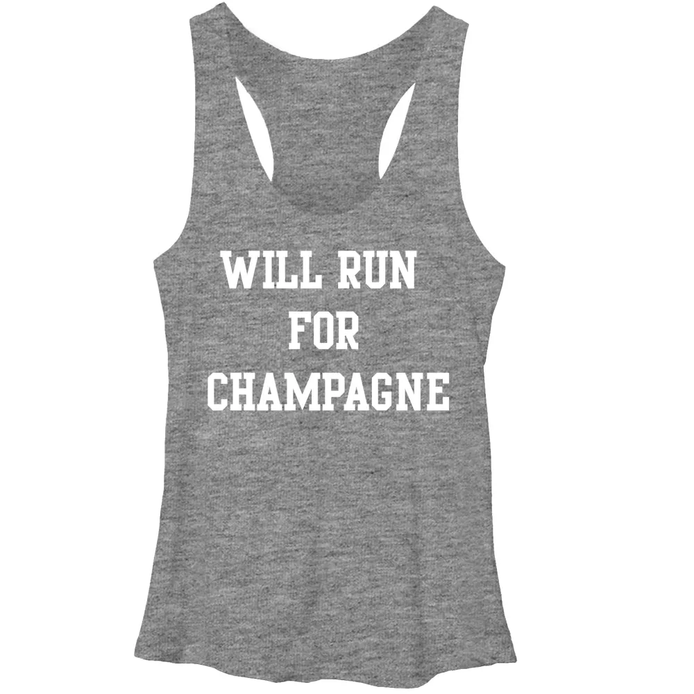 Women's CHIN UP Will Run For Champagne Racerback Tank Top sold by Chin Up Apparel