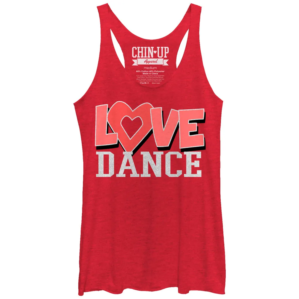 Women's CHIN UP Love Dance Racerback Tank Top sold by Chin Up Apparel