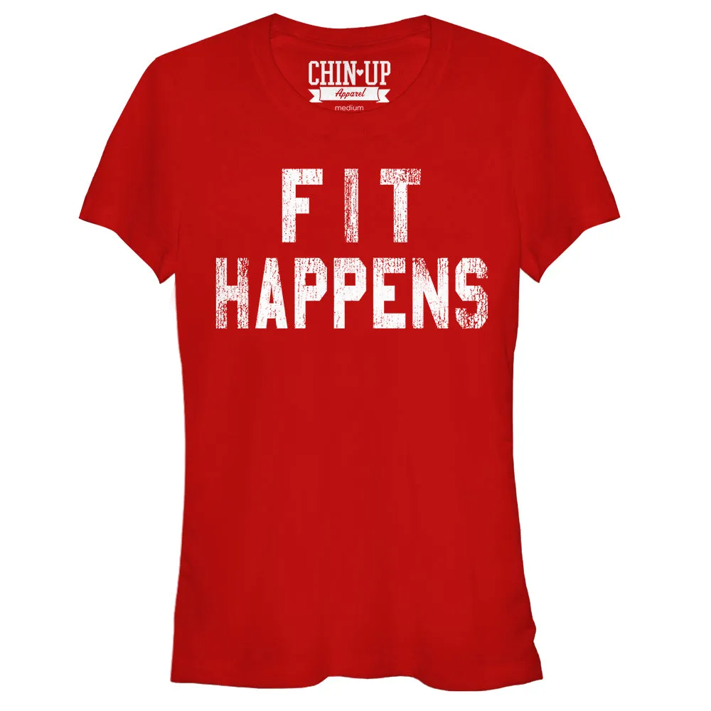 Junior's CHIN UP Fit Happens T-Shirt sold by Chin Up Apparel