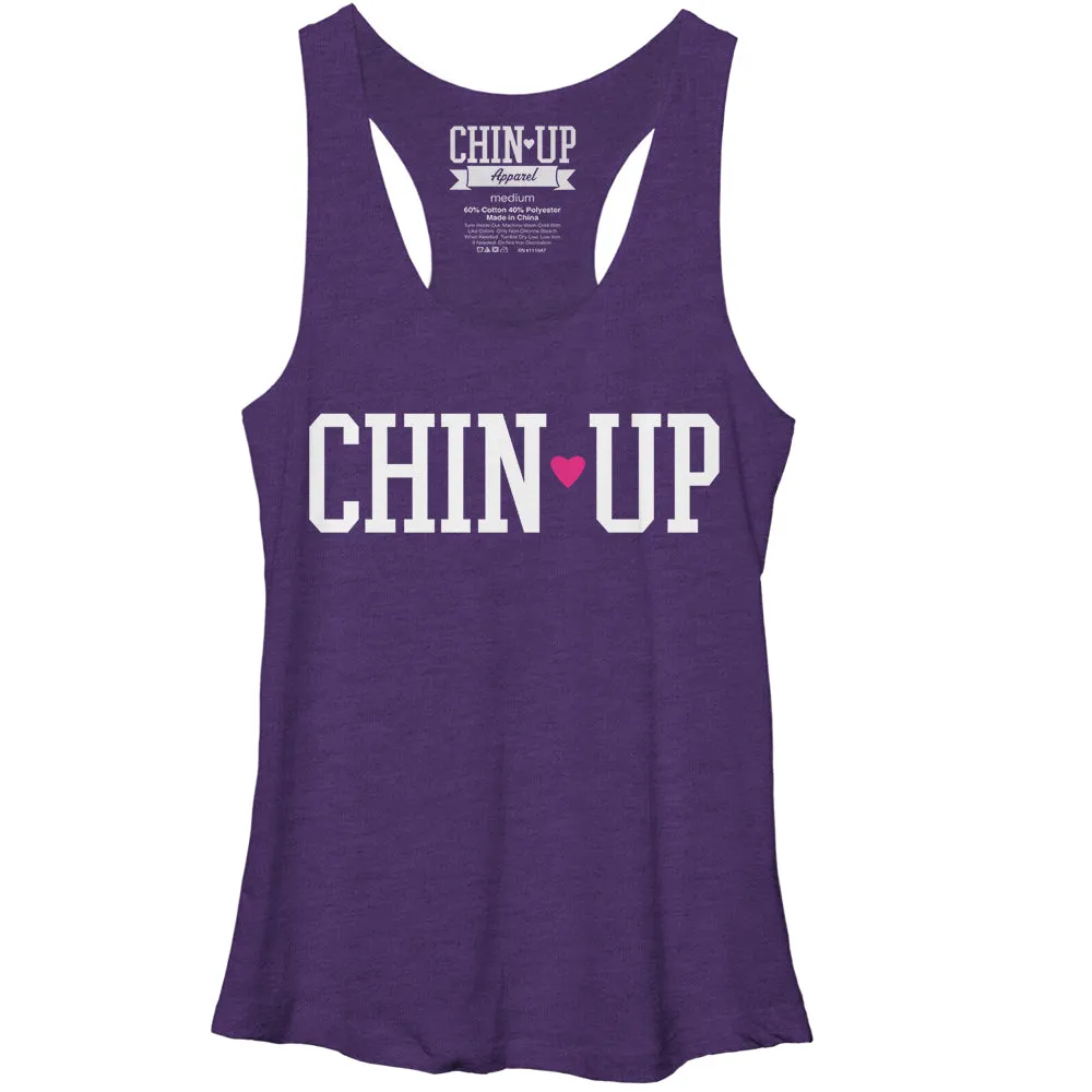 Women's CHIN UP Logo Racerback Tank Top sold by Chin Up Apparel