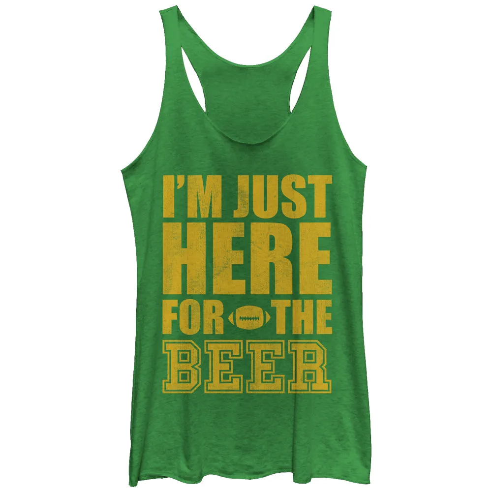 Women's CHIN UP Football Here for the Beer Racerback Tank Top sold by Chin Up Apparel