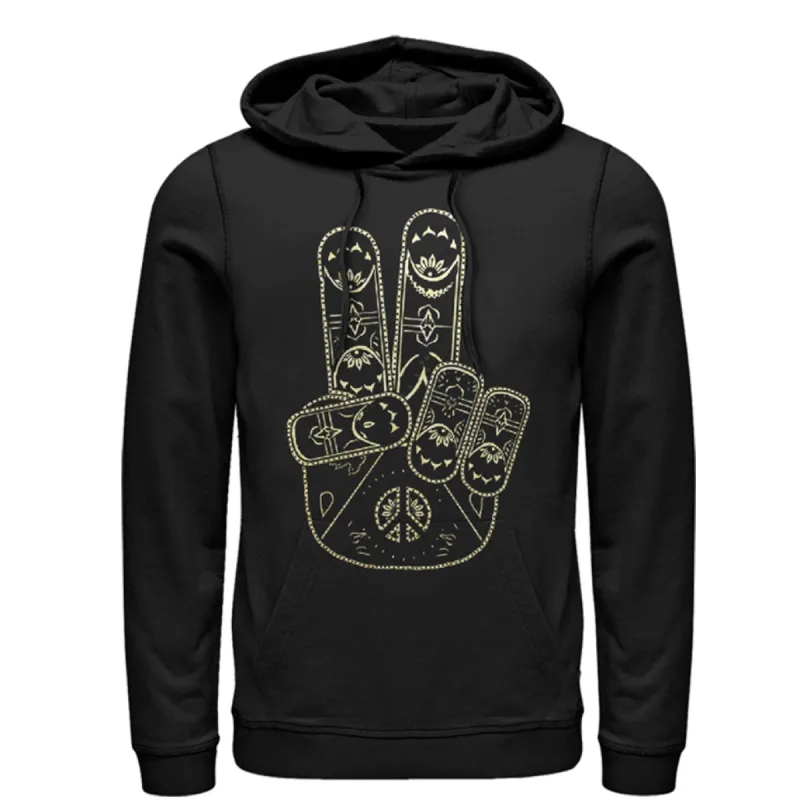 Women's CHIN UP Henna Peace Hand Pull Over Hoodie sold by Chin Up Apparel