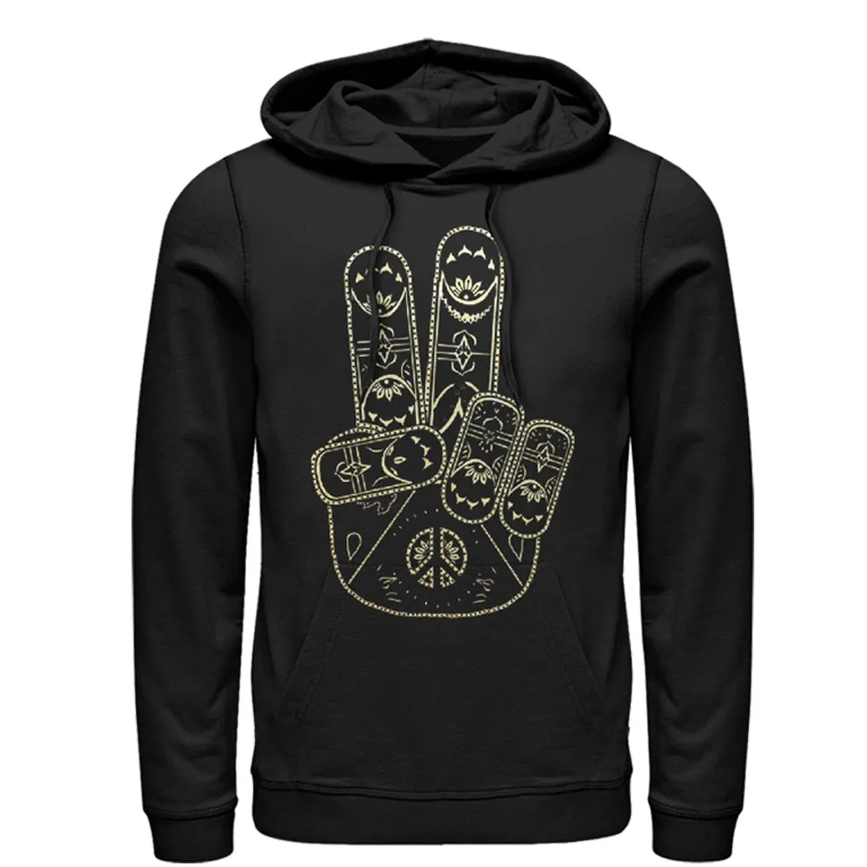 Women's CHIN UP Henna Peace Hand Pull Over Hoodie sold by Chin Up Apparel