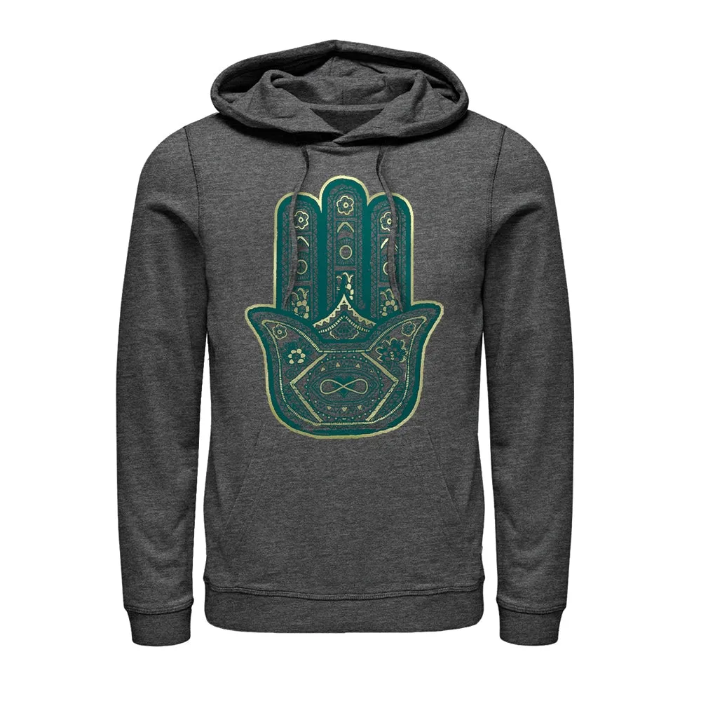 Women's CHIN UP Distressed Hamsa Pull Over Hoodie sold by Chin Up Apparel
