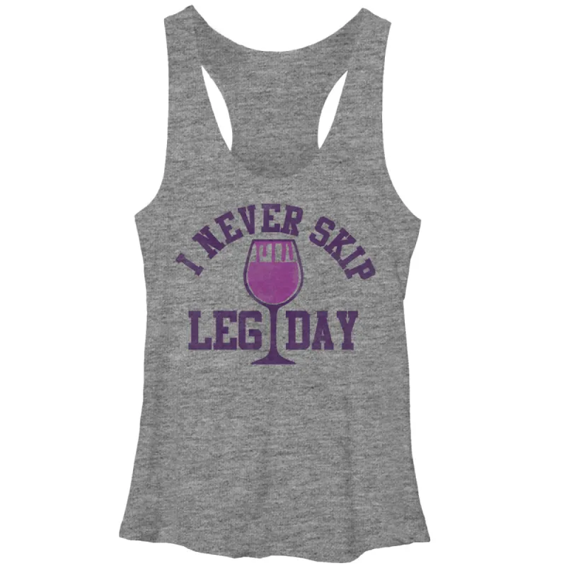 Women's CHIN UP I Never Skip Leg Day Racerback Tank Top sold by Chin Up Apparel