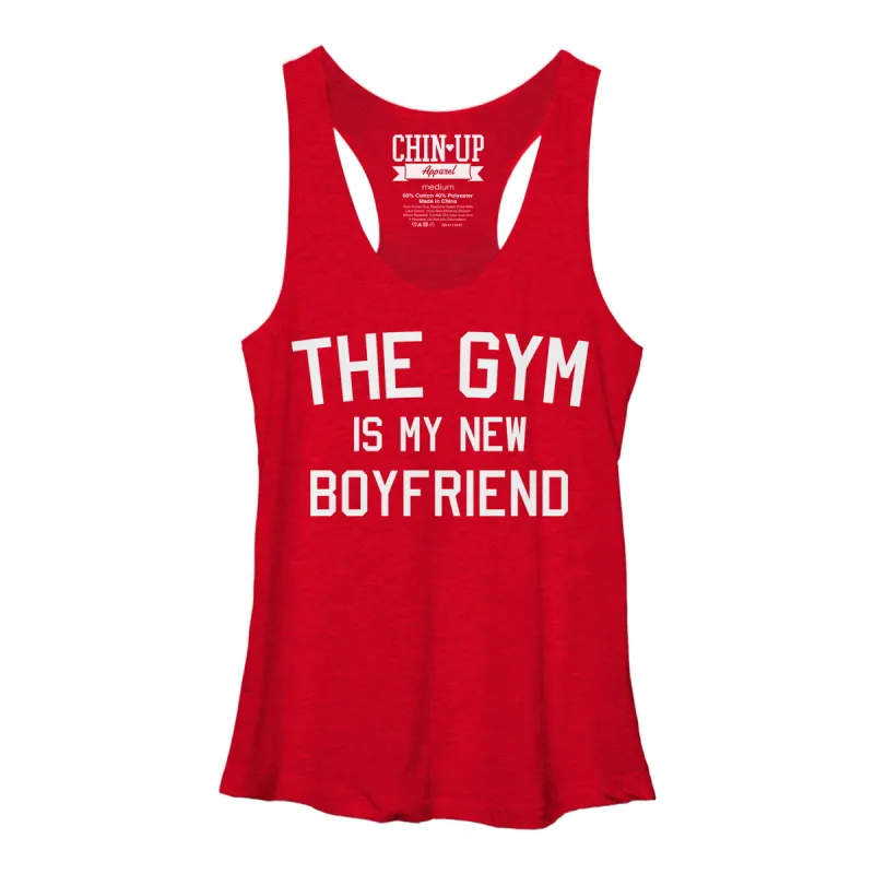 Women's CHIN UP The Gym is my New Boyfriend Racerback Tank Top sold by Chin Up Apparel