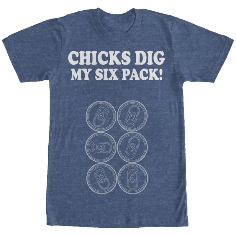 Men's CHIN UP Chicks Dig My Six Pack T-Shirt sold by Chin Up Apparel