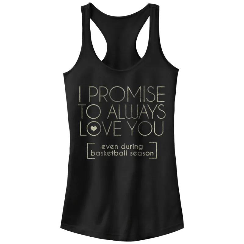 Junior's CHIN UP Promise to Love You in Basketball Racerback Tank Top sold by Chin Up Apparel
