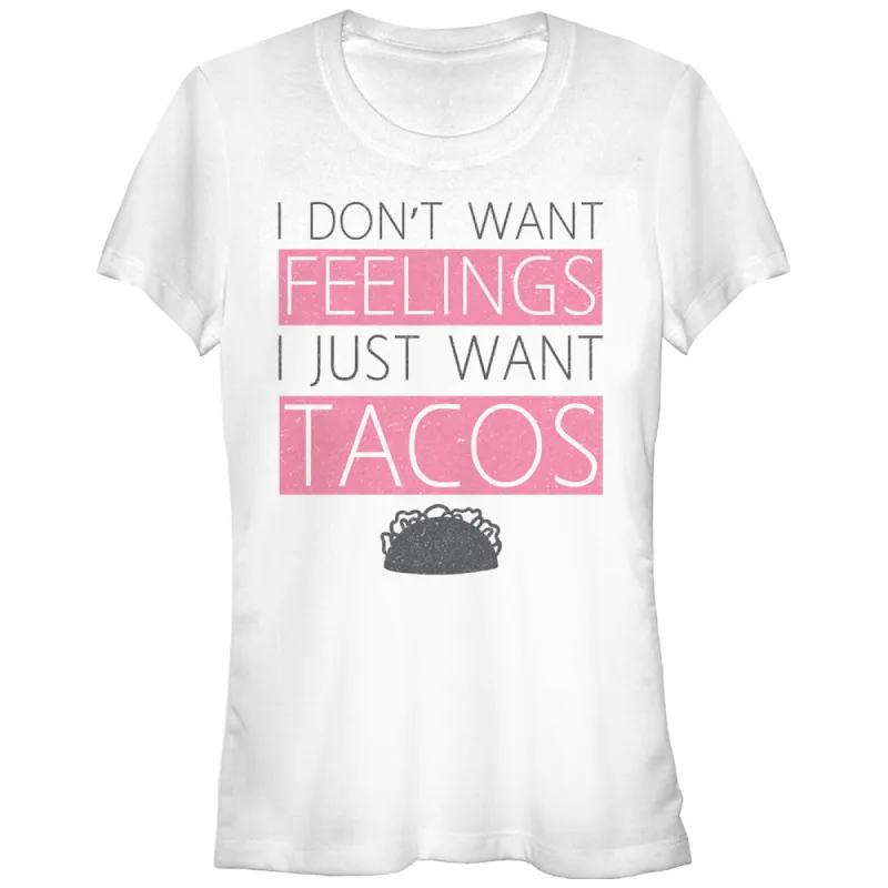 Junior's CHIN UP No Feelings Just Tacos T-Shirt made by Chin Up Apparel