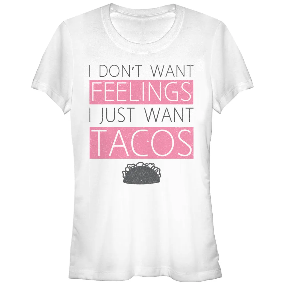 Junior's CHIN UP No Feelings Just Tacos T-Shirt sold by Chin Up Apparel