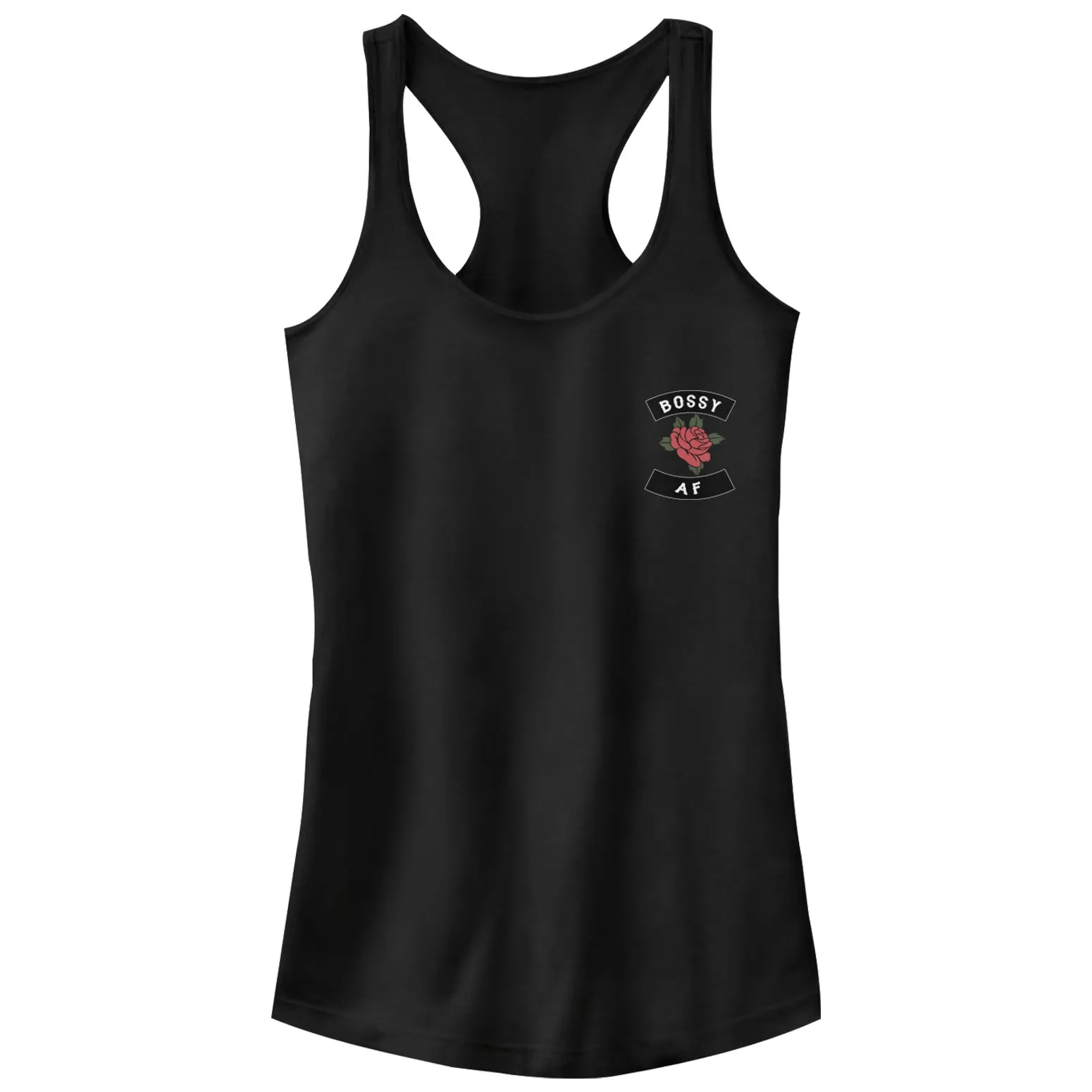 Junior's CHIN UP Bossy AF Rose Racerback Tank Top sold by Chin Up Apparel