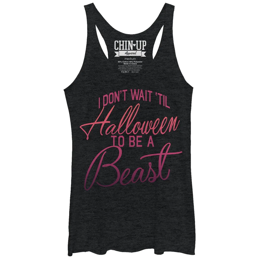 Women's CHIN UP Halloween Beast Racerback Tank Top sold by Chin Up Apparel