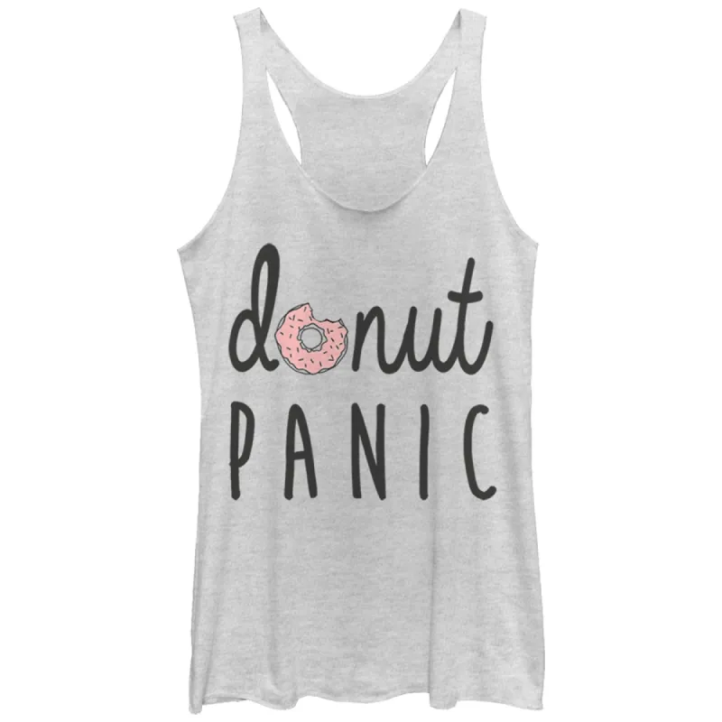 Women's CHIN UP Donut Panic Racerback Tank Top sold by Chin Up Apparel