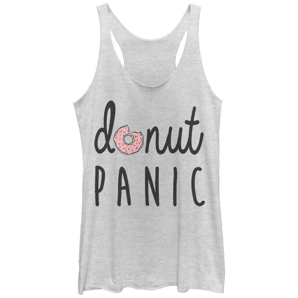 Women's CHIN UP Donut Panic Racerback Tank Top sold by Chin Up Apparel