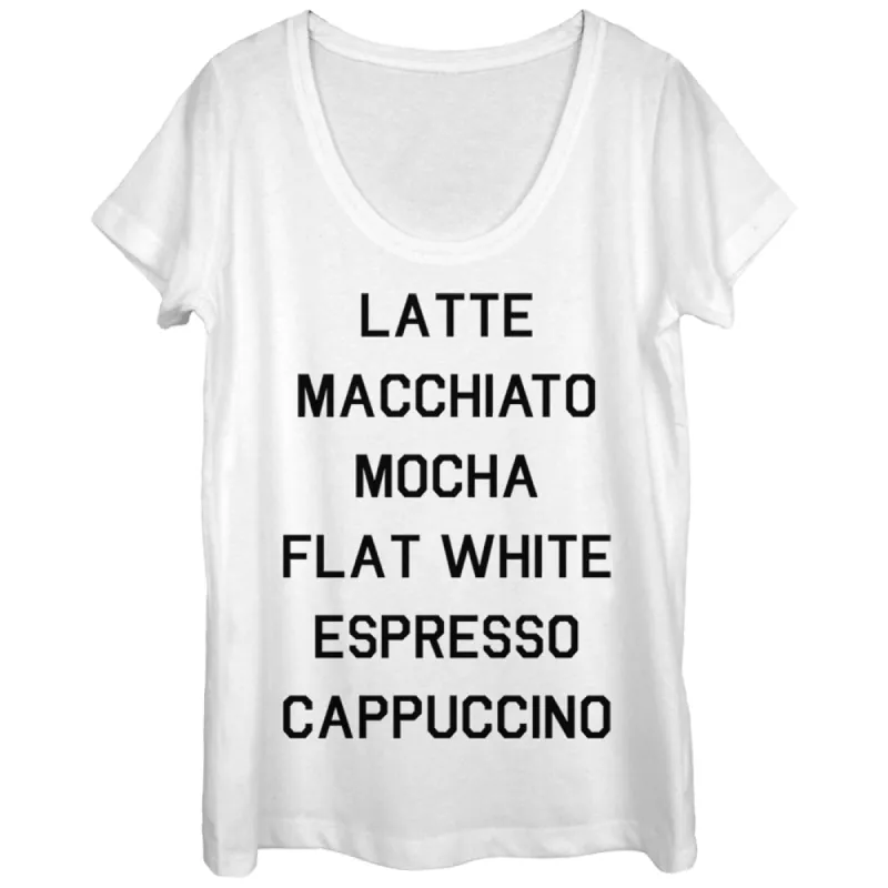 Women's CHIN UP Latte Macchiato Mocha Coffee Scoop Neck sold by Chin Up Apparel