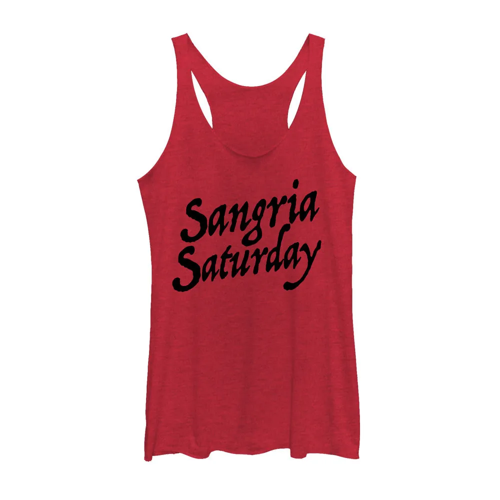 Women's CHIN UP Sangria Saturday Racerback Tank Top sold by Chin Up Apparel