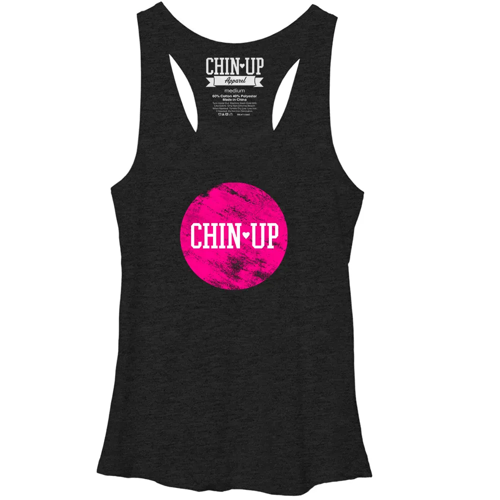 Women's CHIN UP Logo Circle Racerback Tank Top sold by Chin Up Apparel