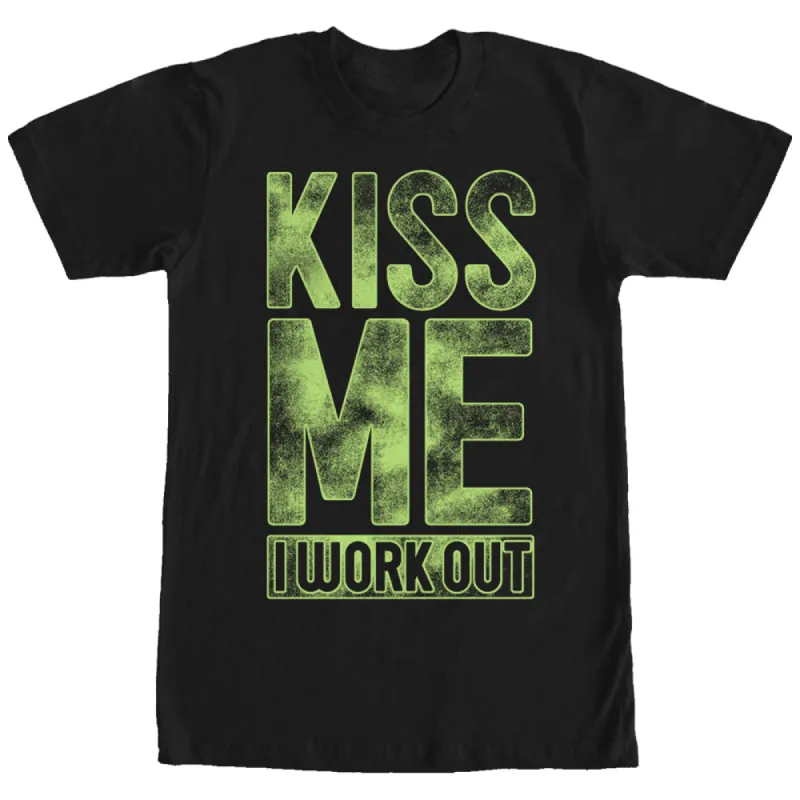 Women's CHIN UP Kiss Me I Work Out Boyfriend Tee made by Chin Up Apparel