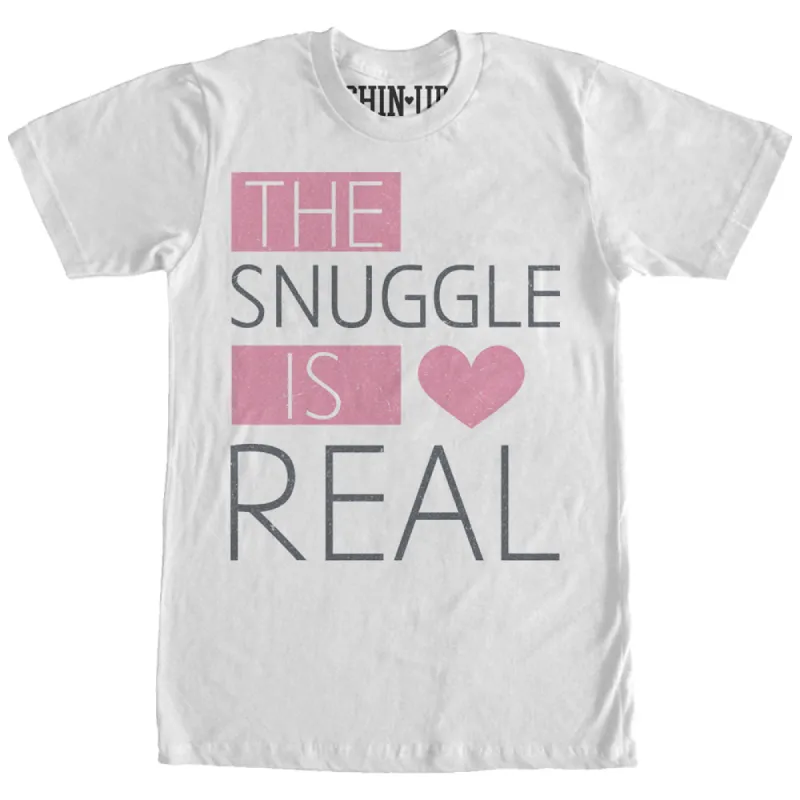 Women's CHIN UP Heart Snuggle is Real Boyfriend Tee sold by Chin Up Apparel