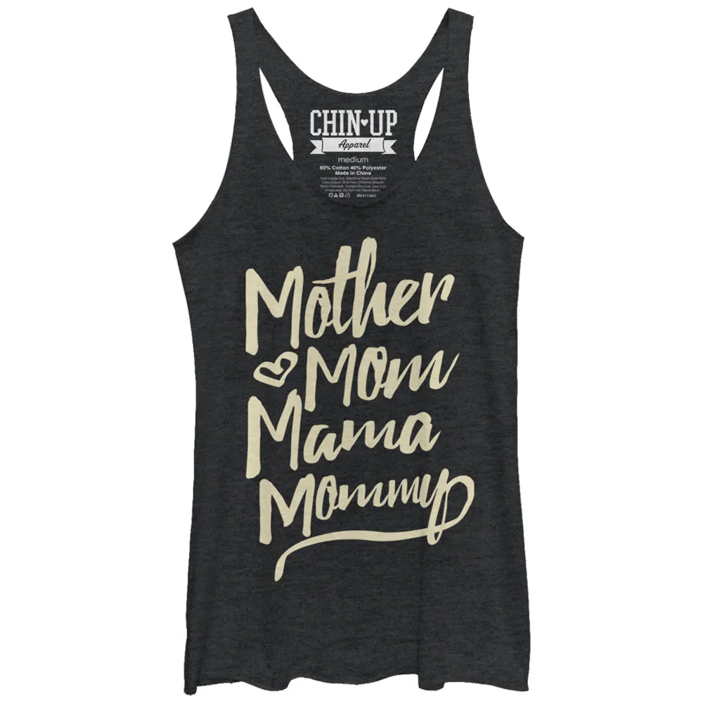 Women's CHIN UP Mother Mom Mama Mommy Racerback Tank Top sold by Chin Up Apparel
