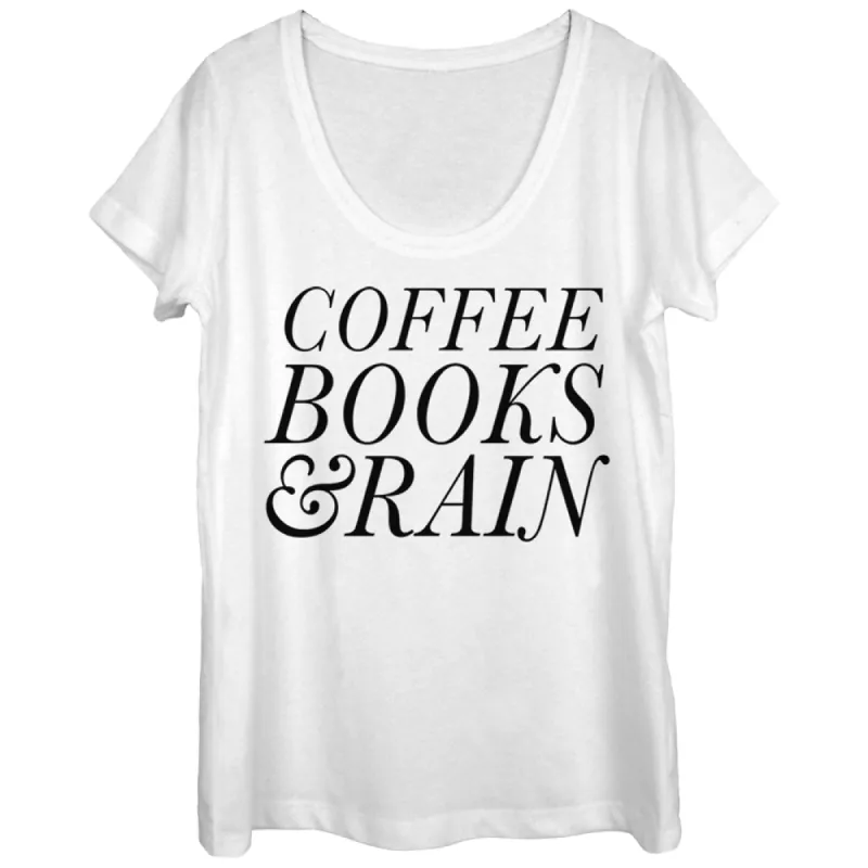 Women's CHIN UP Coffee Books and Rain Scoop Neck sold by Chin Up Apparel